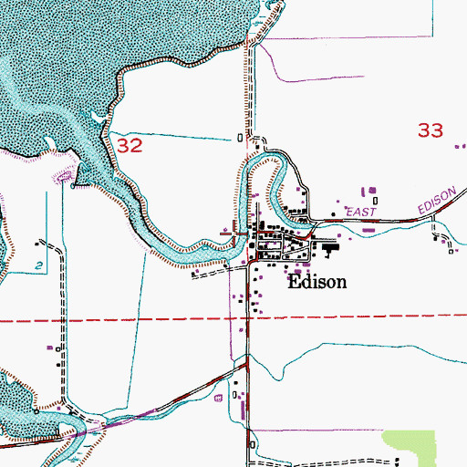 Topographic Map of Edison, WA