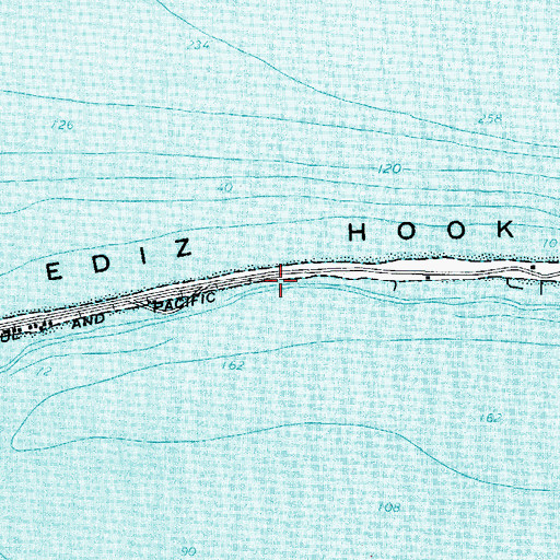 Topographic Map of Ediz Hook, WA