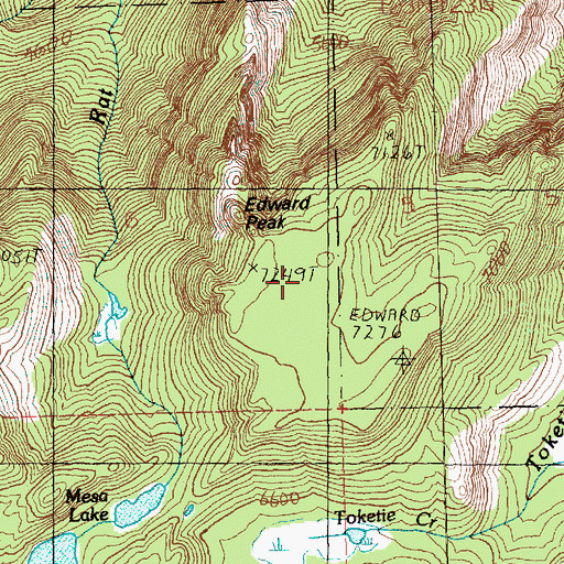 Topographic Map of Edward Peak, WA