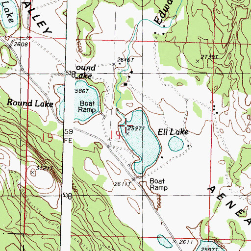 Topographic Map of Edwards Creek, WA
