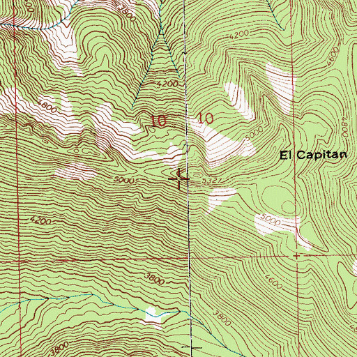 Topographic Map of El Capitan, WA