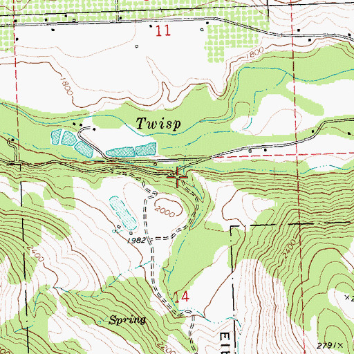 Topographic Map of Elbow Canyon, WA