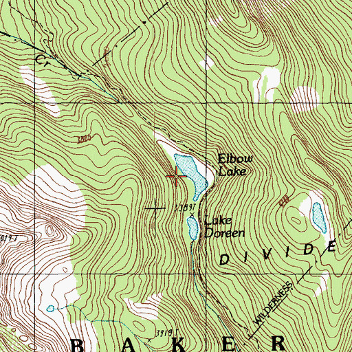 Topographic Map of Elbow Lake, WA