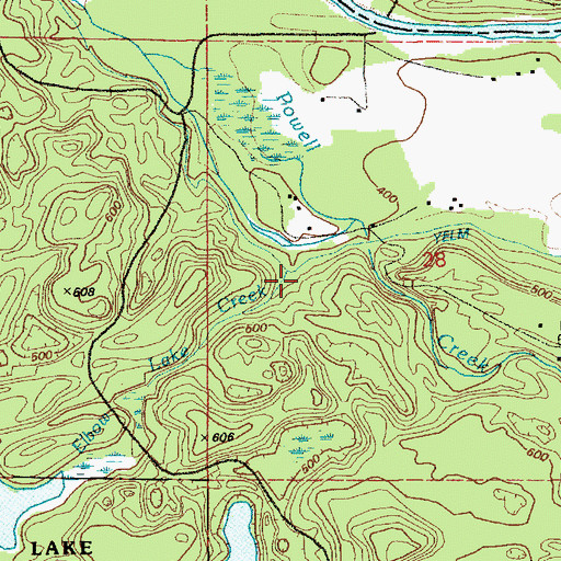 Topographic Map of Elbow Lake Creek, WA
