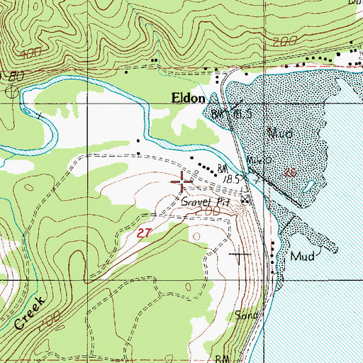 Topographic Map of Eldon, WA