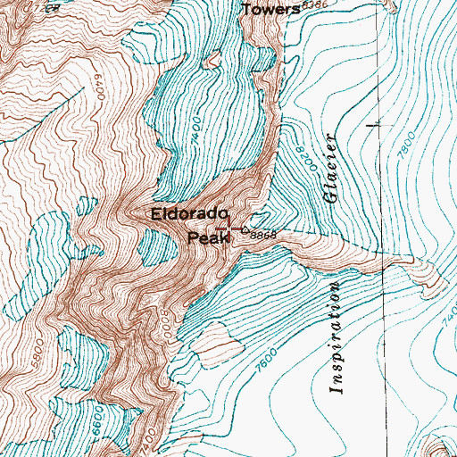Topographic Map of Eldorado Peak, WA