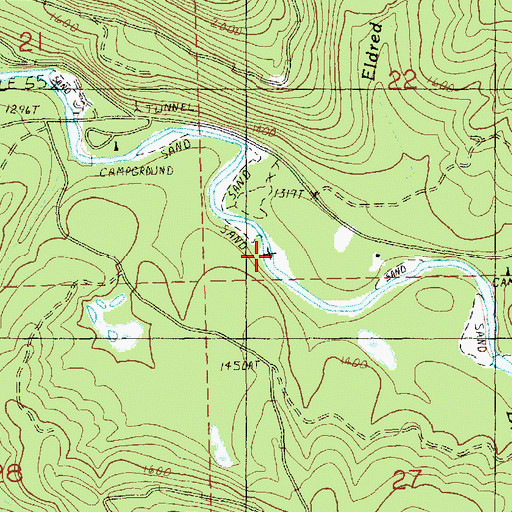 Topographic Map of Eldredge Creek, WA