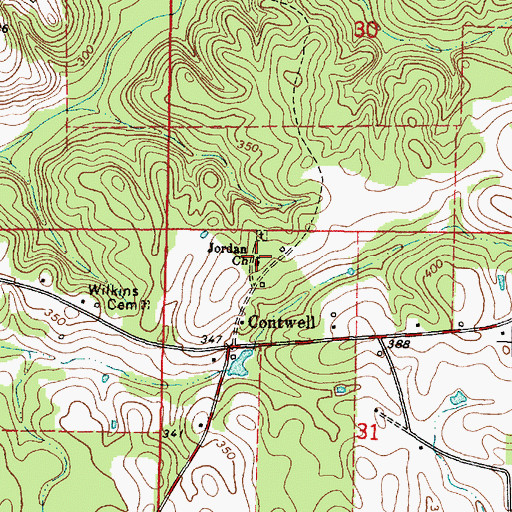 Topographic Map of Jordan Church, AL