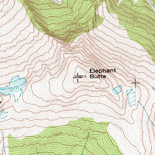 Topographic Map of Elephant Butte, WA