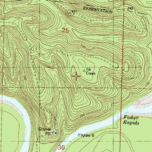 Topographic Map of Elk Creek Lookout, WA