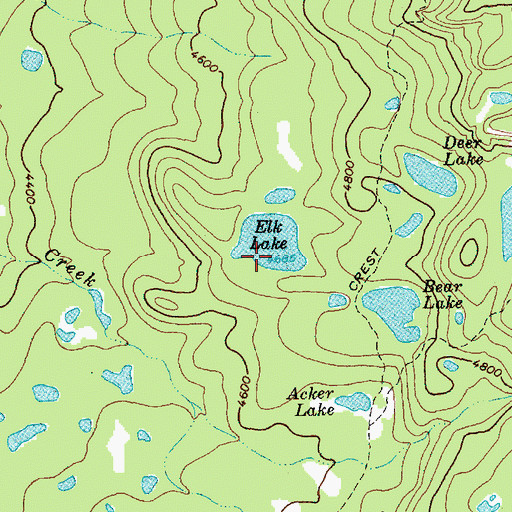 Topographic Map of Elk Lake, WA