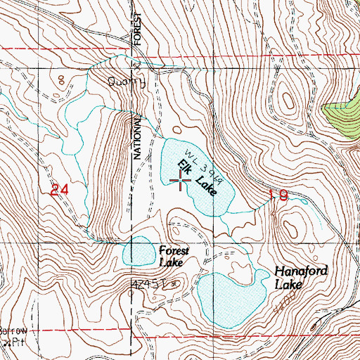 Topographic Map of Elk Lake, WA