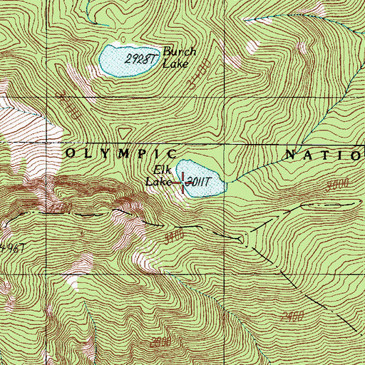 Topographic Map of Elk Lake, WA