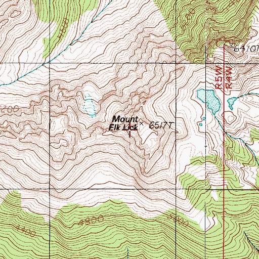 Topographic Map of Mount Elk Lick, WA