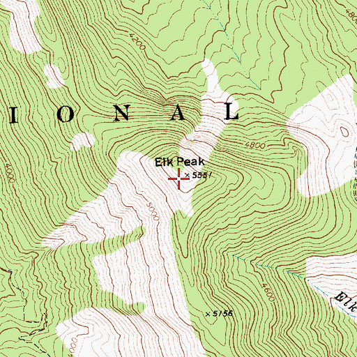 Topographic Map of Elk Peak, WA