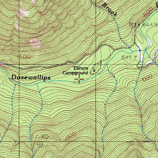 Topographic Map of Elkhorn Camp, WA