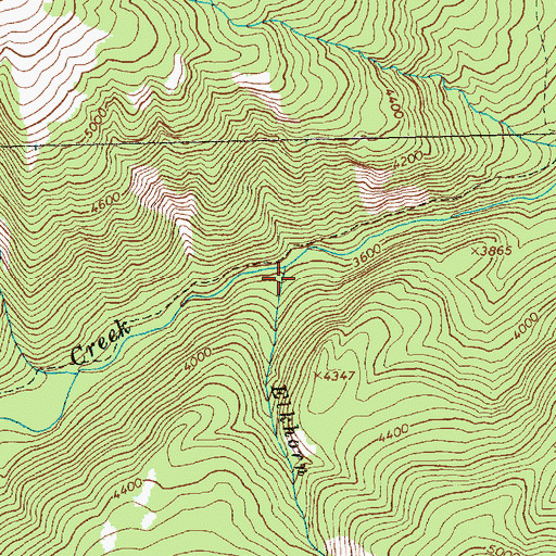 Topographic Map of Elkhorn Creek, WA