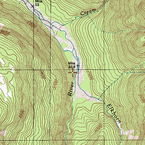 Topographic Map of Elkhorn Creek, WA