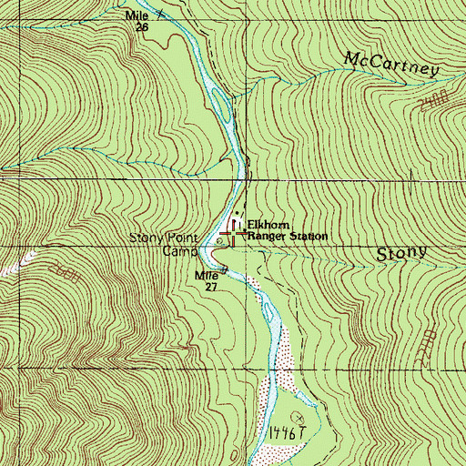 Topographic Map of Elkhorn Guard Station, WA