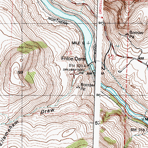 Topographic Map of Ellemeham Draw, WA
