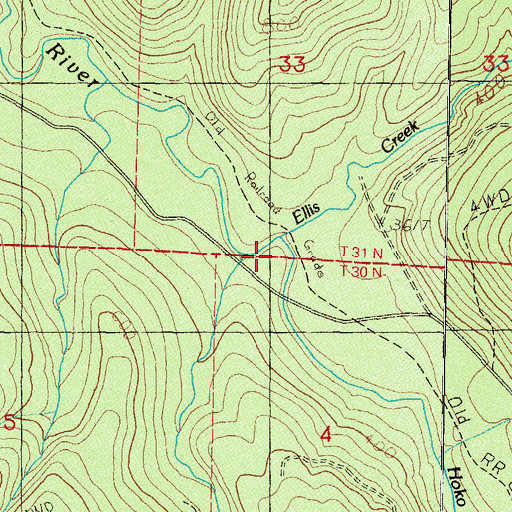 Topographic Map of Ellis Creek, WA