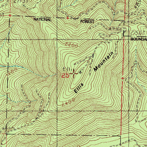 Topographic Map of Ellis Mountain, WA