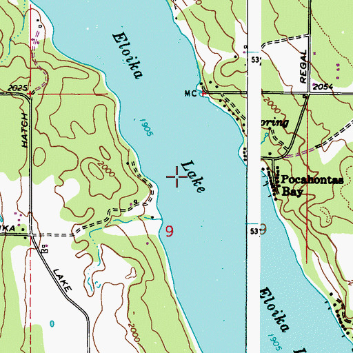 Topographic Map of Eloika Lake, WA