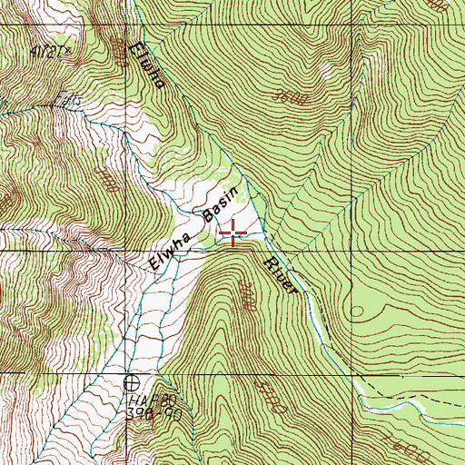 Topographic Map of Elwha Basin, WA