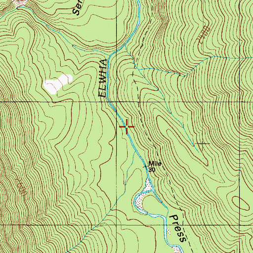 Topographic Map of Elwha River Trail, WA