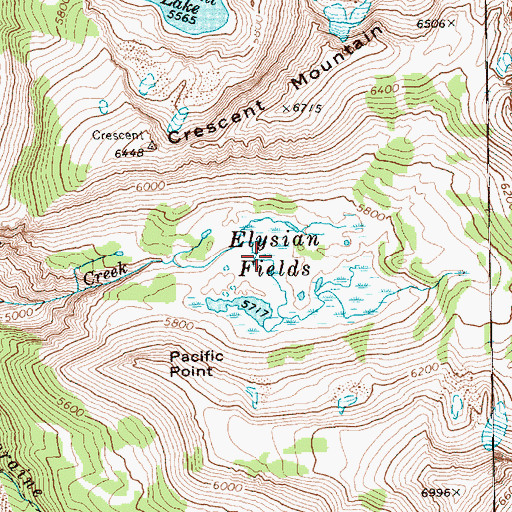 Topographic Map of Elysian Fields, WA