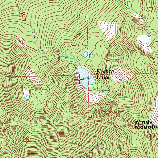 Topographic Map of Embro Lake, WA