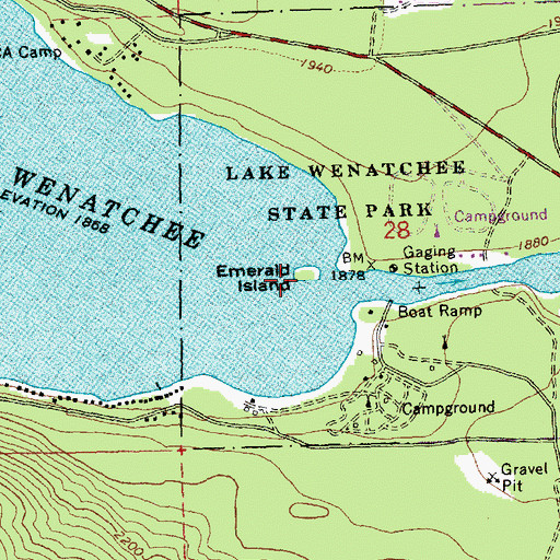 Topographic Map of Emerald Island, WA