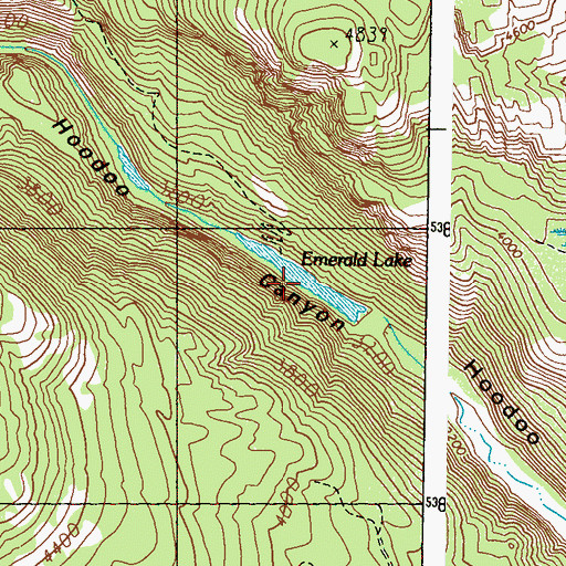 Topographic Map of Emerald Lake, WA