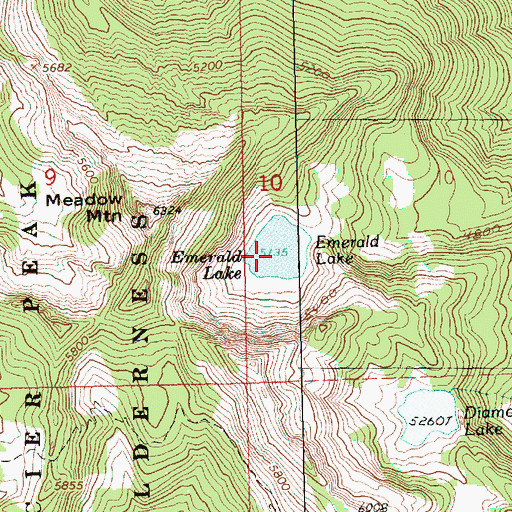 Topographic Map of Emerald Lake, WA