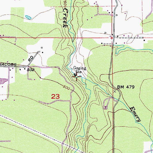 Topographic Map of Emery Creek, WA