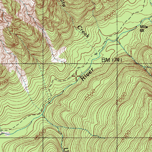 Topographic Map of Enchanted Valley, WA