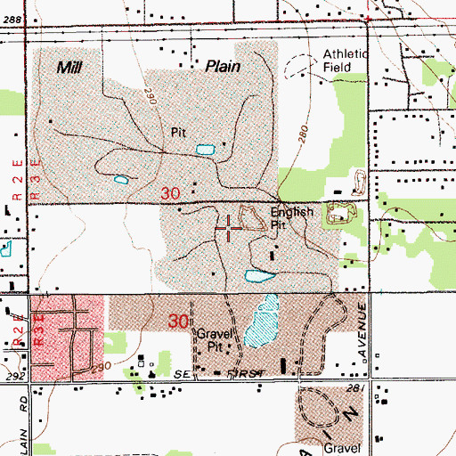 Topographic Map of English Pit, WA