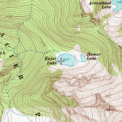 Topographic Map of Enjar Lake, WA