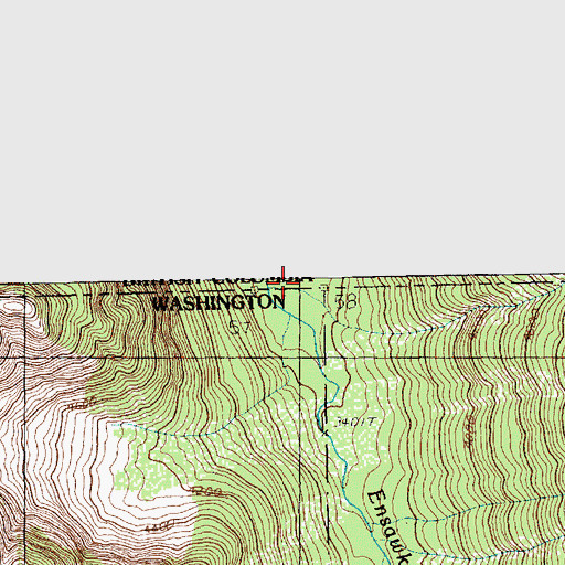 Topographic Map of Ensawkwatch Creek, WA