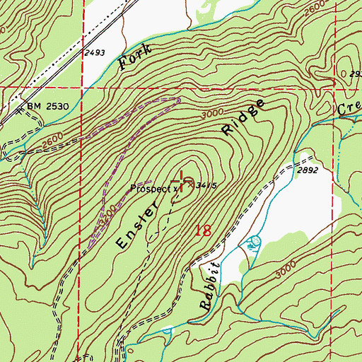 Topographic Map of Ensler Ridge, WA