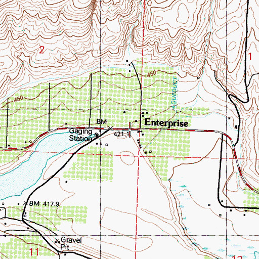 Topographic Map of Enterprise, WA