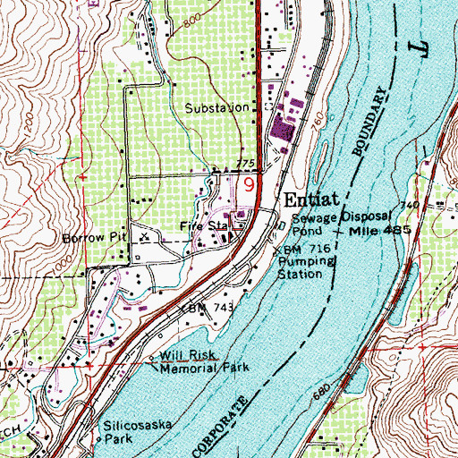 Topographic Map of Entiat, WA