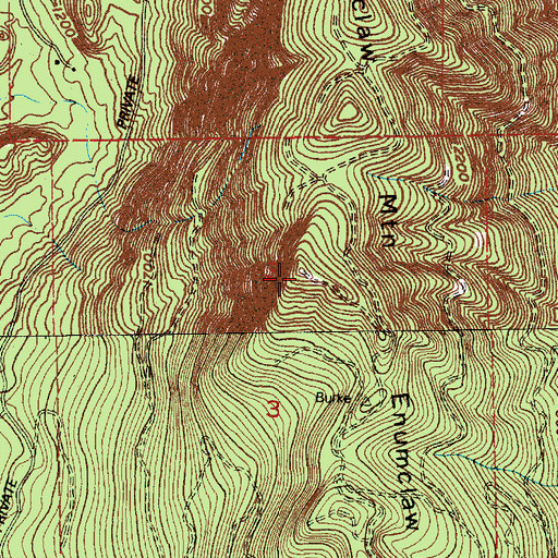 Topographic Map of Enumclaw Mountain, WA