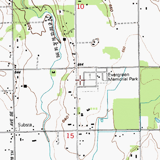 Topographic Map of Enumclaw Evergreen Memorial Park, WA
