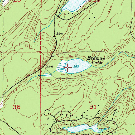 Topographic Map of Erdman Lake, WA