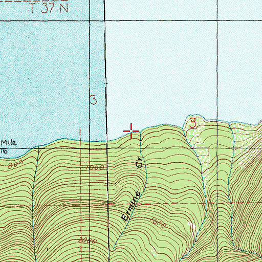 Topographic Map of Ermine Creek, WA