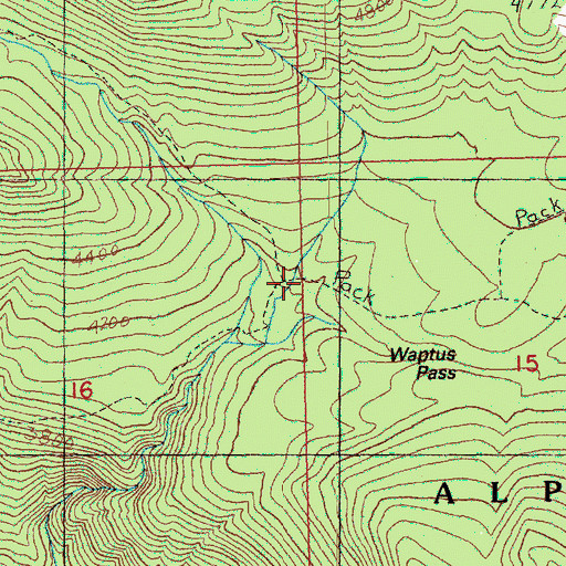 Topographic Map of Escondido Trail, WA