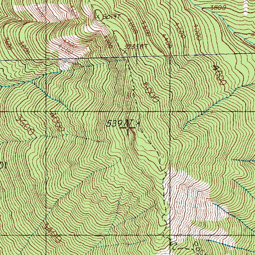 Topographic Map of Estes Butte Lookout, WA