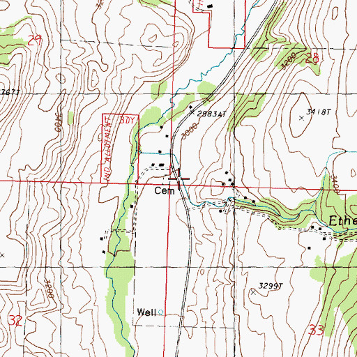 Topographic Map of Ethel Creek, WA