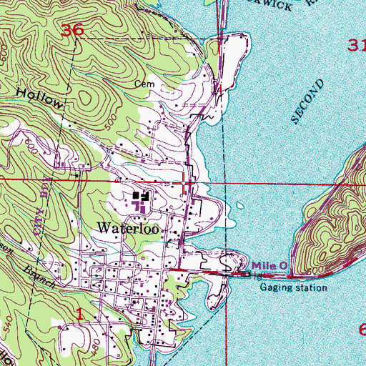 Topographic Map of Keaton Hollow, AL